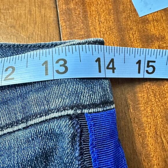 Veronica Beard Kate Tuxedo Stripe Skinny Jeans Bright Blue Women 26 - Picture 7 of 10